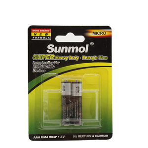 Batería de Zinc de carbono Super resistente UM4 <span class=keywords><strong>No</strong></span> 7 <span class=keywords><strong>AAA</strong></span>, tamaño 1,5 V R3, China - Product Image 3
