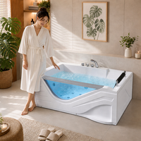 Baignoire de massage autoportante en acrylique avec logo personnalisé, 1,7 m, rectangulaire, avec spa à air et chauffage, pour hôtels – Vente directe usine à prix réduit