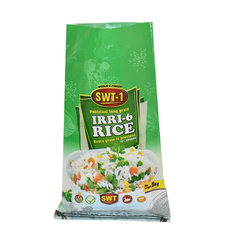 Custom Food Grade Moisture-Proof Woven Bags for Rice Packing Flexo Printing Best Price from Pakistan for 50 Kg Rice Bag
