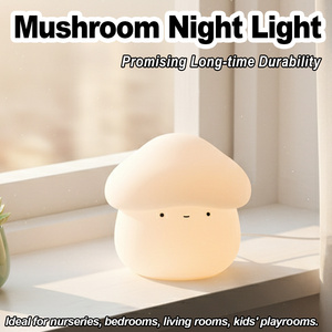 Lampada Notturna a Forma di Fungo, Luce LED con Timer, Lampada da Tavolo per Bambini, Ausilio per il Sonno, Luce Calda Bianca, Lampada USB in Silicone - Product Image 2
