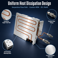 Plaque de refroidissement liquide OEM en aluminium avec tube serpentin en cuivre intégré pour chargeur de VE et dissipateur thermique pour laser industriel
