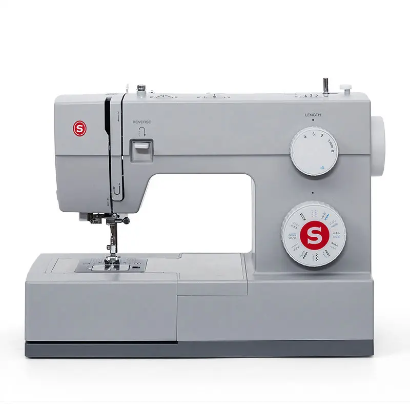 Máquina de costura semi-automática de tecido grosso, aparelho de costura de agulha dupla elétrica para uso doméstico