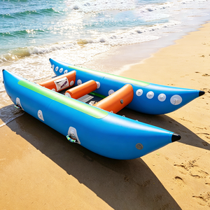 12 Catamarans à pagaies sans cadre, radeau, bateau banane double, bateau gonflable tractable, yacht sportif, PVC, pour parc aquatique, surf en mer, pêche et sports nautiques - Product Image 3