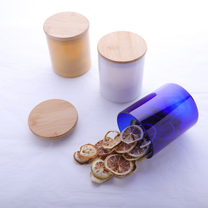 Heat Resistant Kitchen Glass Jar Handmade Borosilicate Glass Food Storage Jar With Airtight Wooden Lid