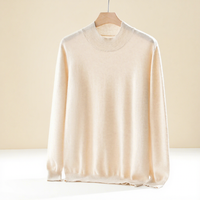 Pull en cachemire 100 % tricoté pour homme, col semi-montant, chaud, respirant, motif uni, 300g, collection automne-hiver, incontournable et tendance