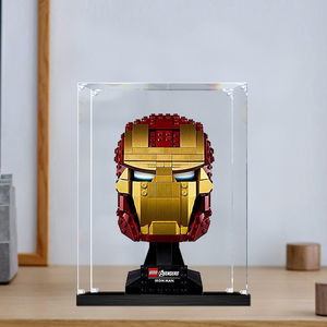 กล่องพลาสติกใส่หมวกนิรภัย Iron <span class=keywords><strong>Man</strong></span> สำหรับ76165จัดเก็บอิฐป้องกันสนิมประกอบง่ายดีไซน์ทันสมัยตกแต่งบ้านและใช้งานบนโต๊ะ - Product Image 3