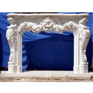 Marco Decorativo para <span class=keywords><strong>Chimenea</strong></span> de Mármol, Revestimiento Personalizado Moderno de Mármol Calacatta Viola, Escultura para <span class=keywords><strong>Chimenea</strong></span> - Product Image 5