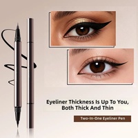 Eyeliner liquide double embout 2 en 1, séchage rapide, fini mat, anti-bavures, waterproof, marque privée, vente en gros de cosmétiques