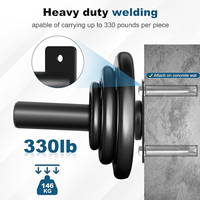 Support mural personnalisé pour plaques de poids, support de rangement robuste pour disques de musculation 330 LBS pour une installation gain de place en salle de sport