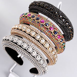 Diademas para mujer Hua Liyu, accesorios para el cabello con cadena de cristal incrustada de diamantes, tocado de estilo barroco HH0174 - Product Image 1