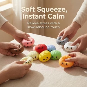Mini jouet sensoriel <span class=keywords><strong>anti</strong></span>-<span class=keywords><strong>stress</strong></span> en forme de boulette colorée de 3,3 cm, pâton de baozi souriant, boules à presser <span class=keywords><strong>anti</strong></span>-<span class=keywords><strong>stress</strong></span> souples - Product Image 4