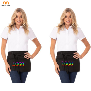 Tablier court unisexe en polyester imperméable pour hôtel, restaurant, bar, serveur, <span class=keywords><strong>serveuse</strong></span>, chef – Tablier de travail pour chef et serveurs - Product Image 1