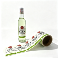Étiquettes personnalisées en papier kraft auto-adhésives imperméables pour bouteilles de vin, autocollants pour liqueur Black Eden Lime, impression mate/brillante personnalisée