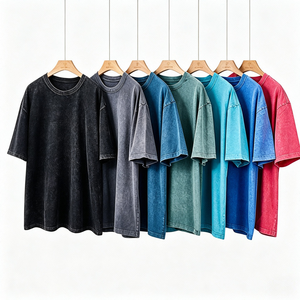 T-shirt Homme Oversize Délavé à l'Acide, 100% Coton, Coupe Boxy Vintage, Streetwear, Logo Personnalisé, Fabricant OEM ODM - Product Image 1