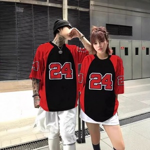 Europese Amerikaanse stijl Hip Hop Jersey Polyester Digitaal bedrukt T-shirt met korte mouwen Mesh Sneldrogend Sportkleding High-street - Product Image 2