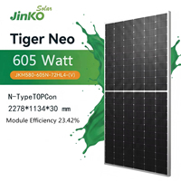 Panel Surya Mono Tipe-N JinkoSolar JKM600N-72HL4-V 580-605W Half Cell Tiger Neo Grosir, Tersedia di Gudang, Harga Pabrik