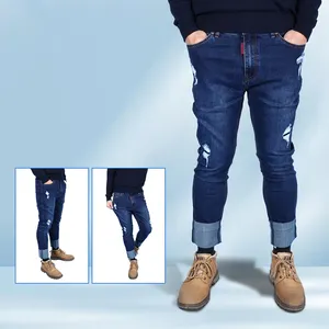 بنطلون جينز للرجال قابل للتخصيص بالكامل بسعر الجملة بنطلون جينز ممزق للرجال