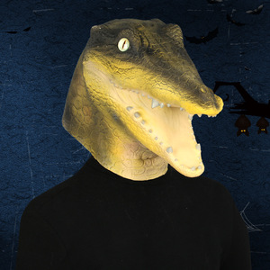 Máscara de Látex de <span class=keywords><strong>Cocodrilo</strong></span> para Halloween, Máscara Facial Completa Divertida de Terror para Cosplay, Fiestas, Disfraces, Accesorios para Festivales de Fantasmas - Product Image 4