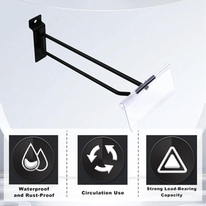 Crochets doubles professionnels de panneau perforé en métal de grande quantité avec le support d'étiquette de prix pour le supermarché - Product Image 5