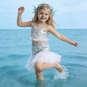 Robe sirène à paillettes argentées, nouvelle conception MS, costume de princesse, robes de fête de carnaval pour filles - Product Image 6