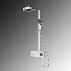 Ensemble de douche mural Vimijia tout en cuivre brossé gris, trois fonctions (eau chaude, eau froide, jet supérieur), avec mitigeur inclus - Product Image 3