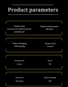 MRY 7 in 1 <span class=keywords><strong>barba</strong></span> naso versato fine taglio capelli Set rasoio rasoio <span class=keywords><strong>barba</strong></span> uomo professionale barbiere capelli Trimmer - Product Image 6