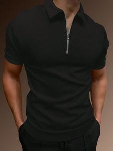 Commerce transfrontalier Europe-Amérique : Nouvelle chemise décontractée à manches courtes pour homme, idéale pour le sport et le fitness, avec col à revers. - Product Image 6