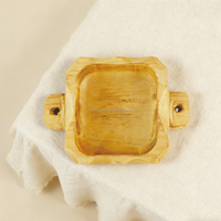 Porte-bougie en bois artisanal écologique, forme carrée, personnalisable pour Noël, Pâques, décoration de la maison, logo personnalisé