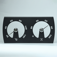 Termometer dan Higrometer Sauna Aluminium Hitam 2 in 1, Thermo-Hygrometer untuk Ruang Uap Sauna, Tersedia di Stok 2026
