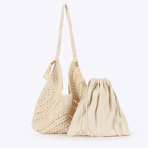 <span class=keywords><strong>Borsa</strong></span> tote vintage da <span class=keywords><strong>donna</strong></span> in stile bohémien all'<span class=keywords><strong>uncinetto</strong></span> con chiusura a cordino e fodera in poliestere, accessorio alla moda per vacanze al mare. - Product Image 4