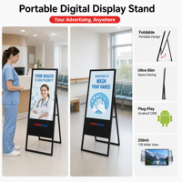 Affichage numérique pliable, écran LCD portable en forme de A, kiosque publicitaire pour boutique, hôtel, restaurant, événement et publicité promotionnelle en intérieur