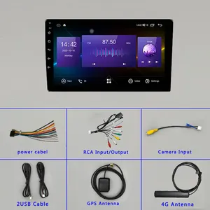 Pemutar DVD mobil Android 2 din layar sentuh, 9 dan 10 inci 8 + 128GB radio mobil navigasi GPS dengan Carplay