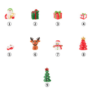 Juego de adornos navideños en miniatura de resina, mini muñeco de nieve, reno, decoraciones para árbol, para decoración navideña DIY, 8 piezas - Product Image 4