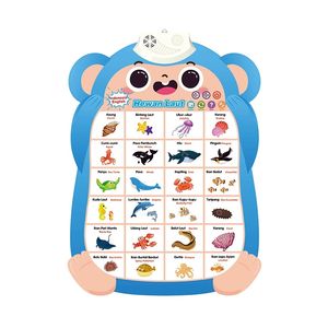 Affiche sonore interactive en indonésien pour l'apprentissage précoce, tableau vocal éducatif pour le développement linguistique et cognitif - Product Image 5