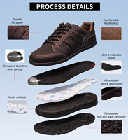 Chaussures de sécurité décontractées unisexes AOXIANG à coupe basse avec embout en acier, semelle intermédiaire respirante, conception anti-écrasement, pour usage en usine, toutes saisons