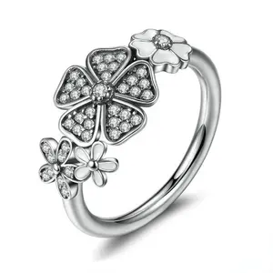 simu Stainless Steel Rings for Men Women Stylish Personality Daisy