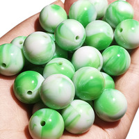 Nouvelles perles rondes en acrylique de 16 mm, bicolores, alpes, trou droit, accessoires de bricolage, chaîne de téléphone portable, accessoires de voiture, Yiwu