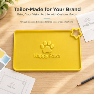 Silicone <b>Pet</b> Food Mat Non-Slip Waterproof Dog Cat <b>Bowl</b> Mat BPA Free <b>Raised</b> Edge Spill-Proof Custom Logo OEM Available - Product Image 3