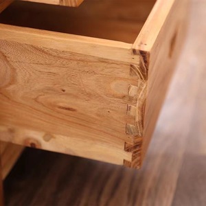 Mobile Angolare Tradizionale in Olmo Antico con 2 Cassetti, 3 Scomparti, Telaio in Ferro e 6 Ripiani per Soggiorno - Product Image 3