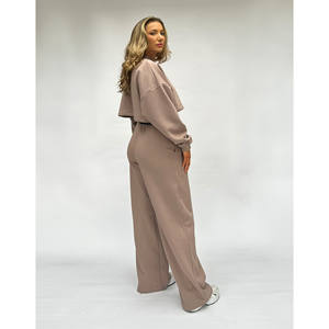Taupe Crop Sudadera Jumper loungewear - Product Image 5