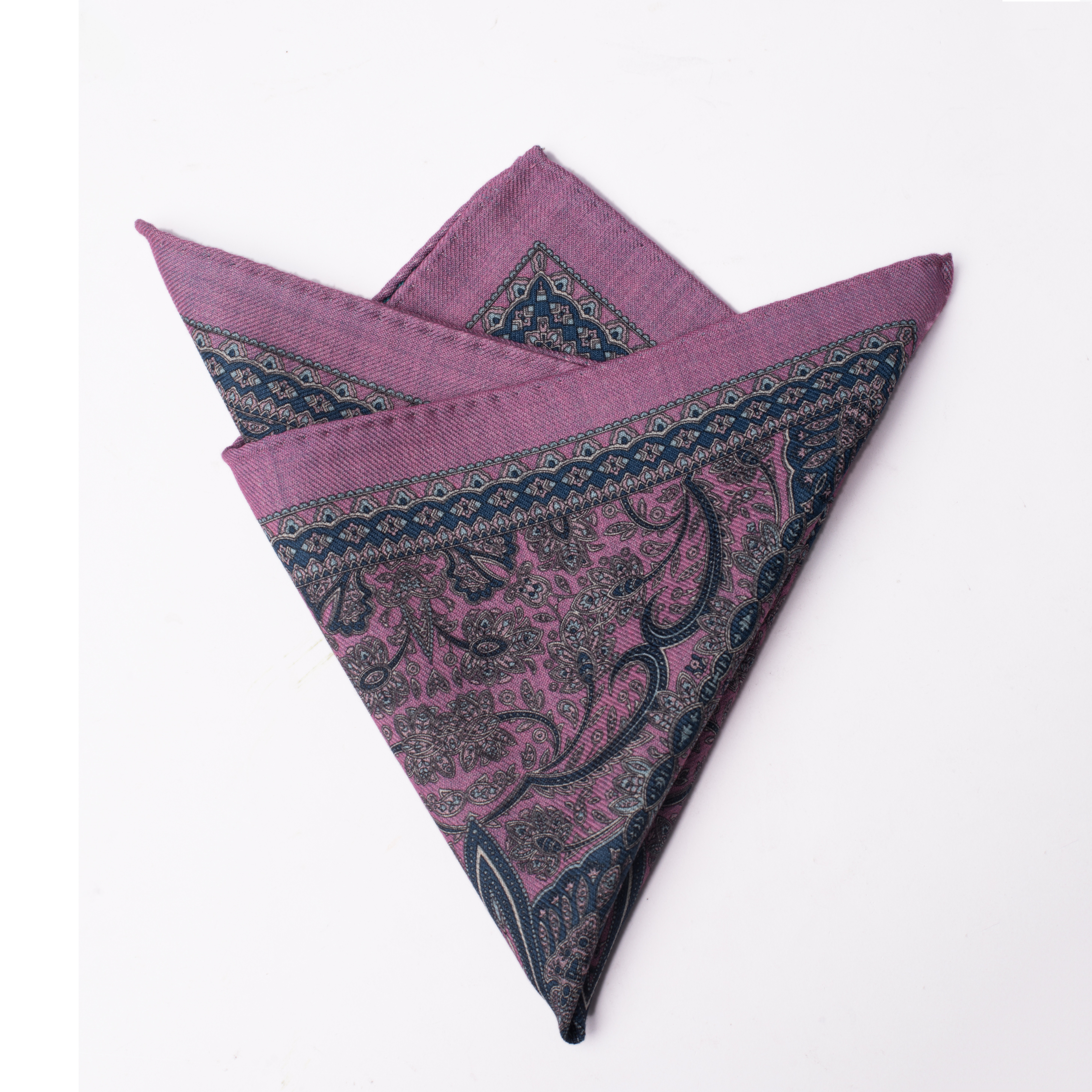 Новый розовый синий носовой платок с двусторонней печатью, 100% шерстяной носовой платок, карманные квадраты