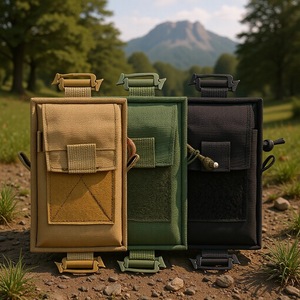 Sac de taille tactique MOLLE, accessoire pour sports de plein air, multifonctionnel, pour téléphone, trousse de premiers secours, sac à dos, vert kaki, noir - Product Image 1