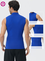 Nouveauté : Débardeur de sport pour homme, col montant, sans manches, ajusté, respirant, haute élasticité, absorbant la transpiration, avec logo personnalisé