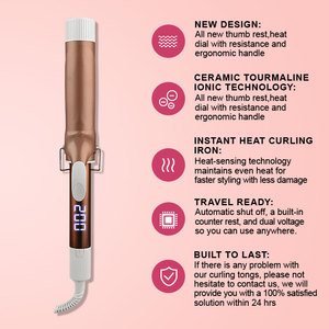 Bigoudi affichage LED 32mm baril température réglable bigoudi baguette <span class=keywords><strong>fer</strong></span> à friser <span class=keywords><strong>fer</strong></span> à friser <span class=keywords><strong>fer</strong></span> à friser - Product Image 6