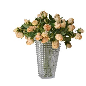 Rosas Artificiales de Seda, Ramo de Flores con 7 Cabezas, Borde Quemado, Decoración Romántica para Bodas, Accesorios para el Hogar, Alta Simulación - Product Image 3