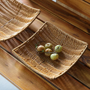 Cesta de Mimbre Natural Tejida de Estilo Simple para Frutas, Plato para Frutas Secas, Aperitivos Fritos, para Hotel o Restaurante - Product Image 4