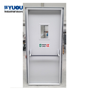 Emergency Exit Steel Fire Rated Entry Door With Vision Panel