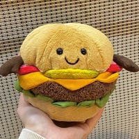 Ensemble de peluches Fast Food : Burger, Taco, Pizza – Jouets en peluche fantaisie souples 31-50cm pour jeunes de 7 à 14 ans