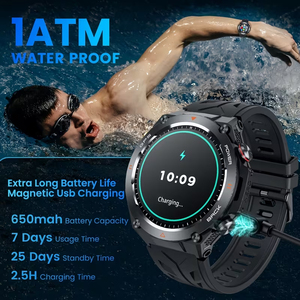 นาฬิกาอัจฉริยะ SENBONO KC82 GPS สำหรับผู้ชาย พร้อมเข็มทิศ บารอมิเตอร์ ติดตามการออกกำลังกาย ตรวจจับการนอนหลับ นาฬิกาอัจฉริยะทรงกลมสำหรับกิจกรรมกลางแจ้ง - Product Image 2