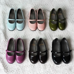 Chaussures plates pour enfants en cuir souple de haute qualité, faites à la main, 6 couleurs, pour les fêtes - Product Image 2